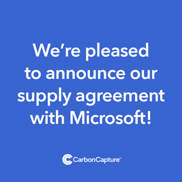 CarbonCapture Inc. to Supply Microsoft Carbon Removal Credits Based on Direct Air Capture Technology